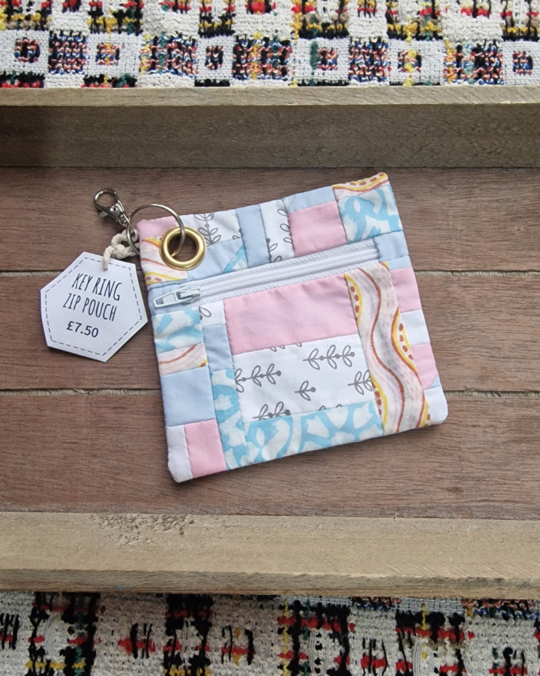 Pride Zip Pouch: Trans Patchwork