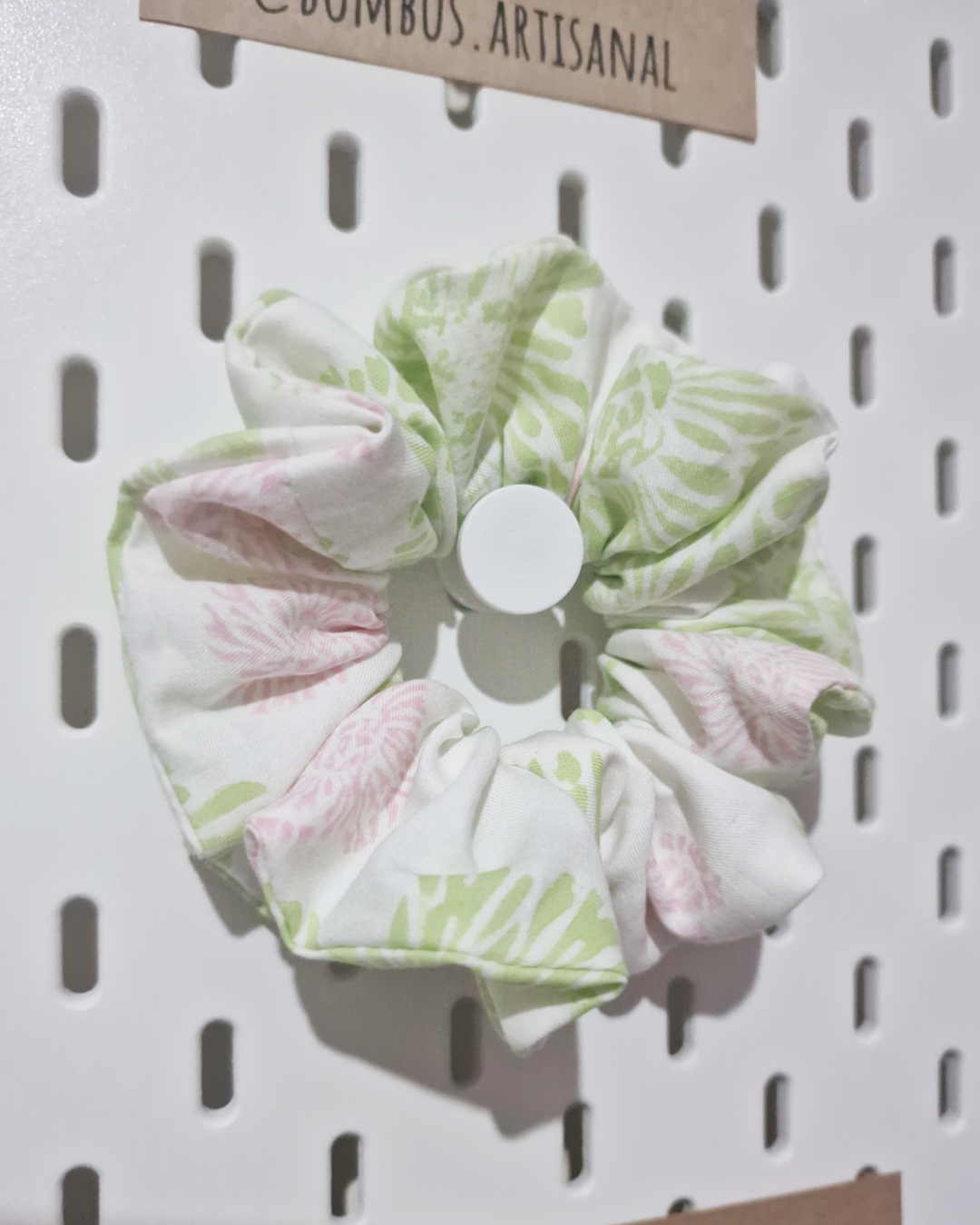 Upcycled Hair Scrunchie: Pink Orchard Floral