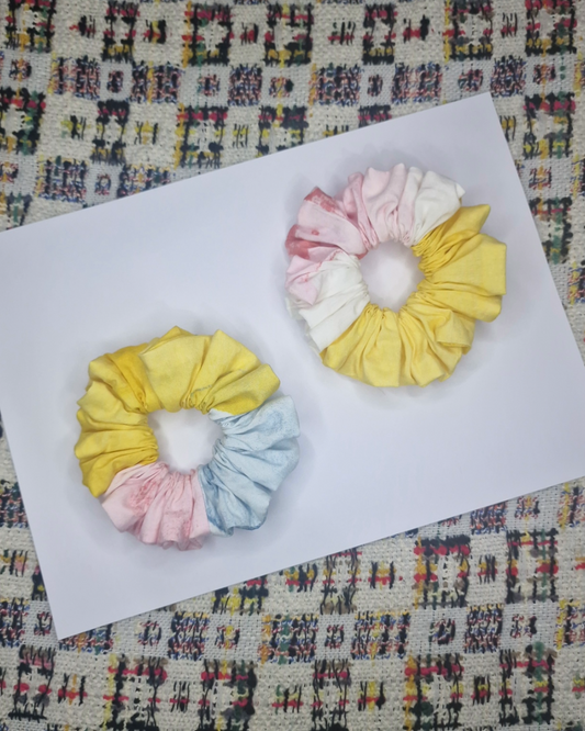 Upcycled Hair Scrunchie: Watercolour Print
