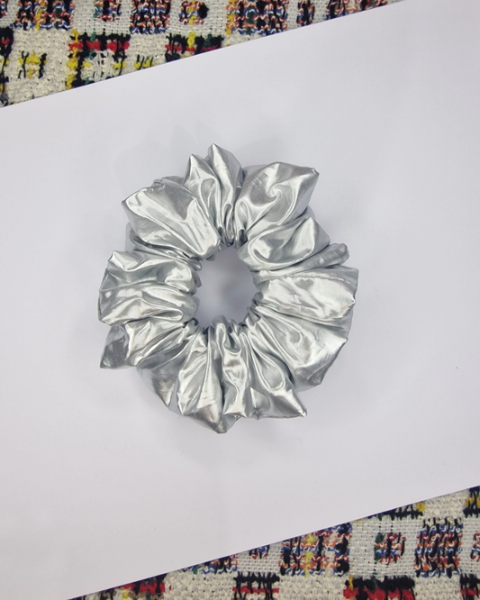 Upcycled Hair Scrunchie: Silver