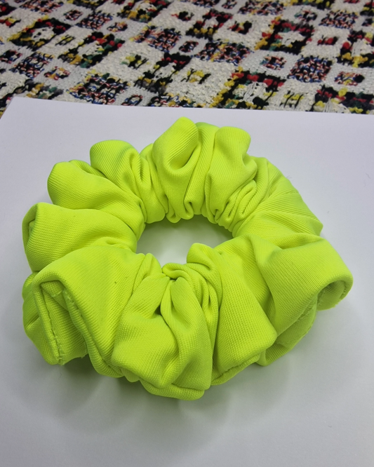 Upcycled Hair Scrunchie: Neon Yellow