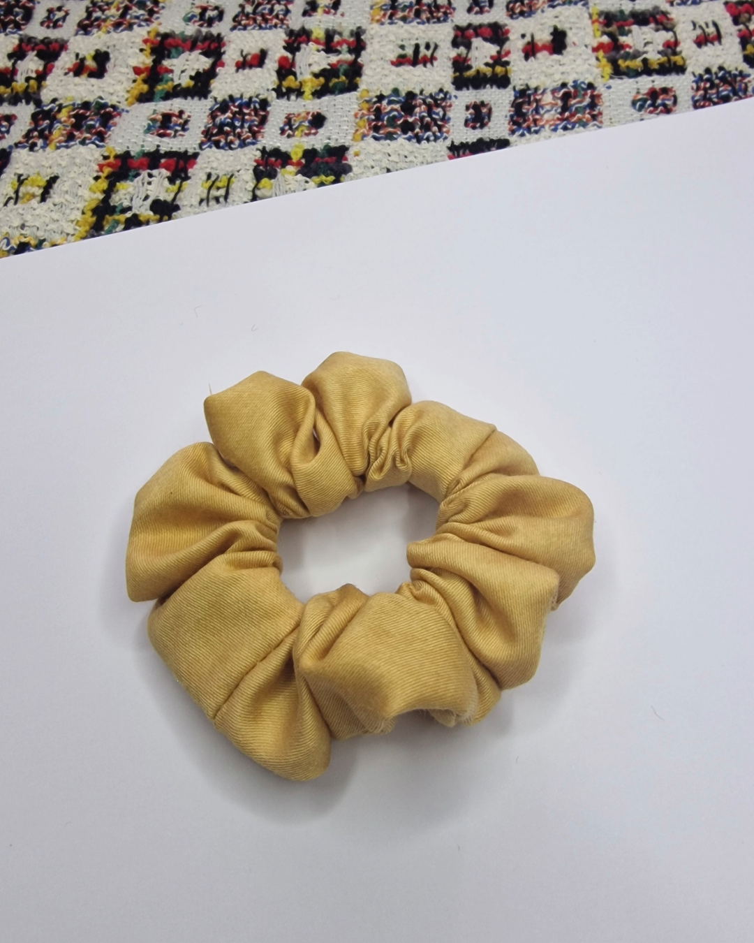 Upcycled Hair Scrunchie: Soft Orange
