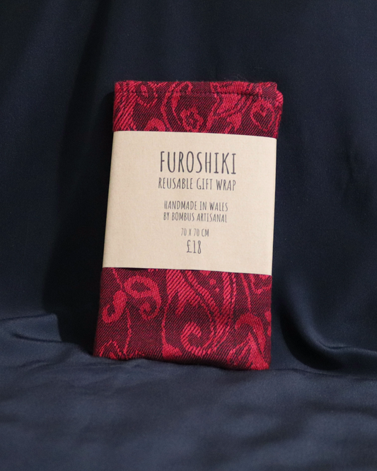 Reusable Furoshiki Gift Wrap: Dark Red