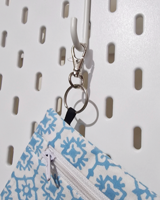 Zip Pouch: Blue Hive Print