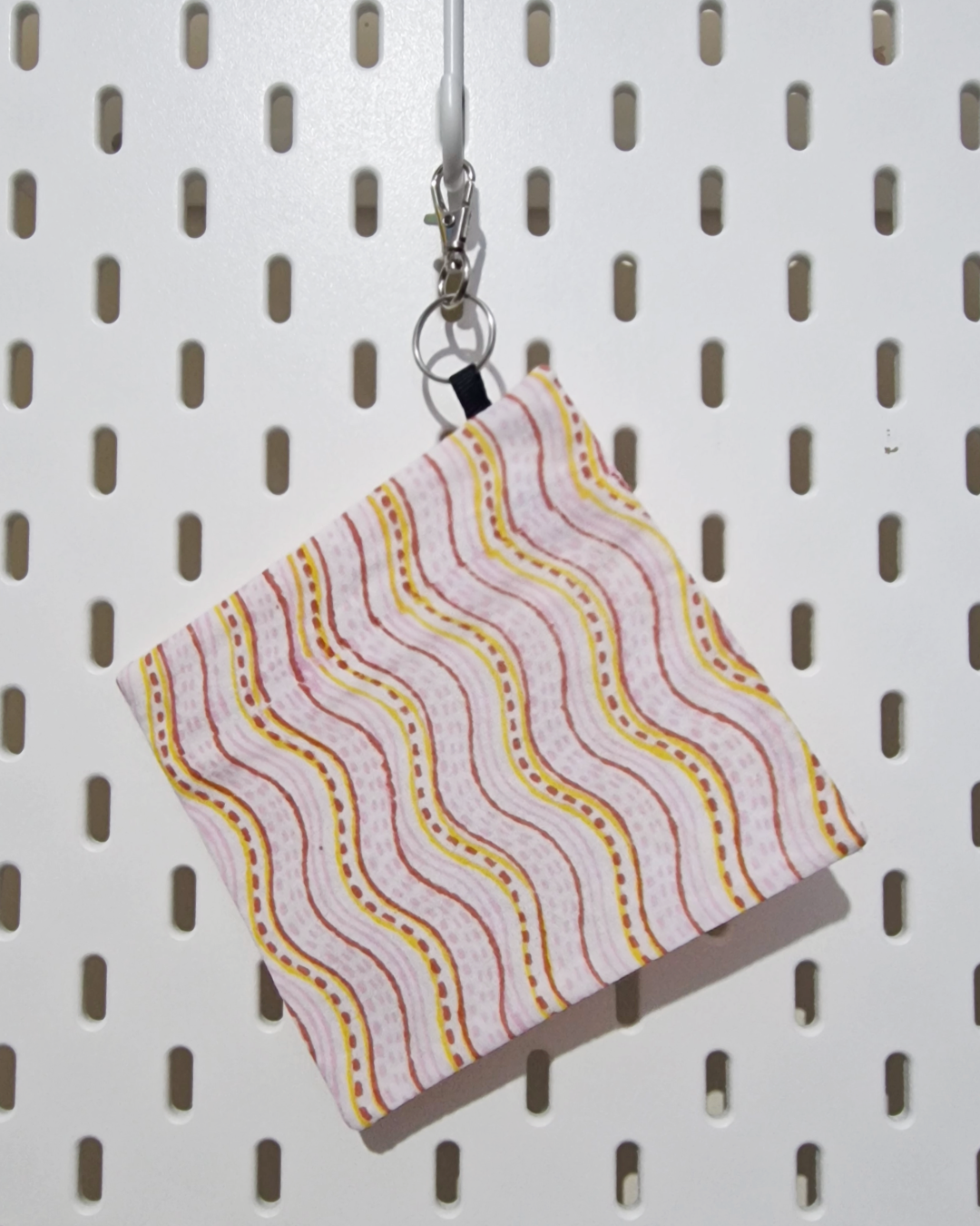 Zip Pouch: Bumble Pink Wavy Lines