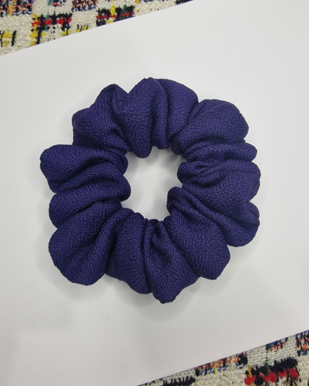 Upcycled Hair Scrunchie: Navy