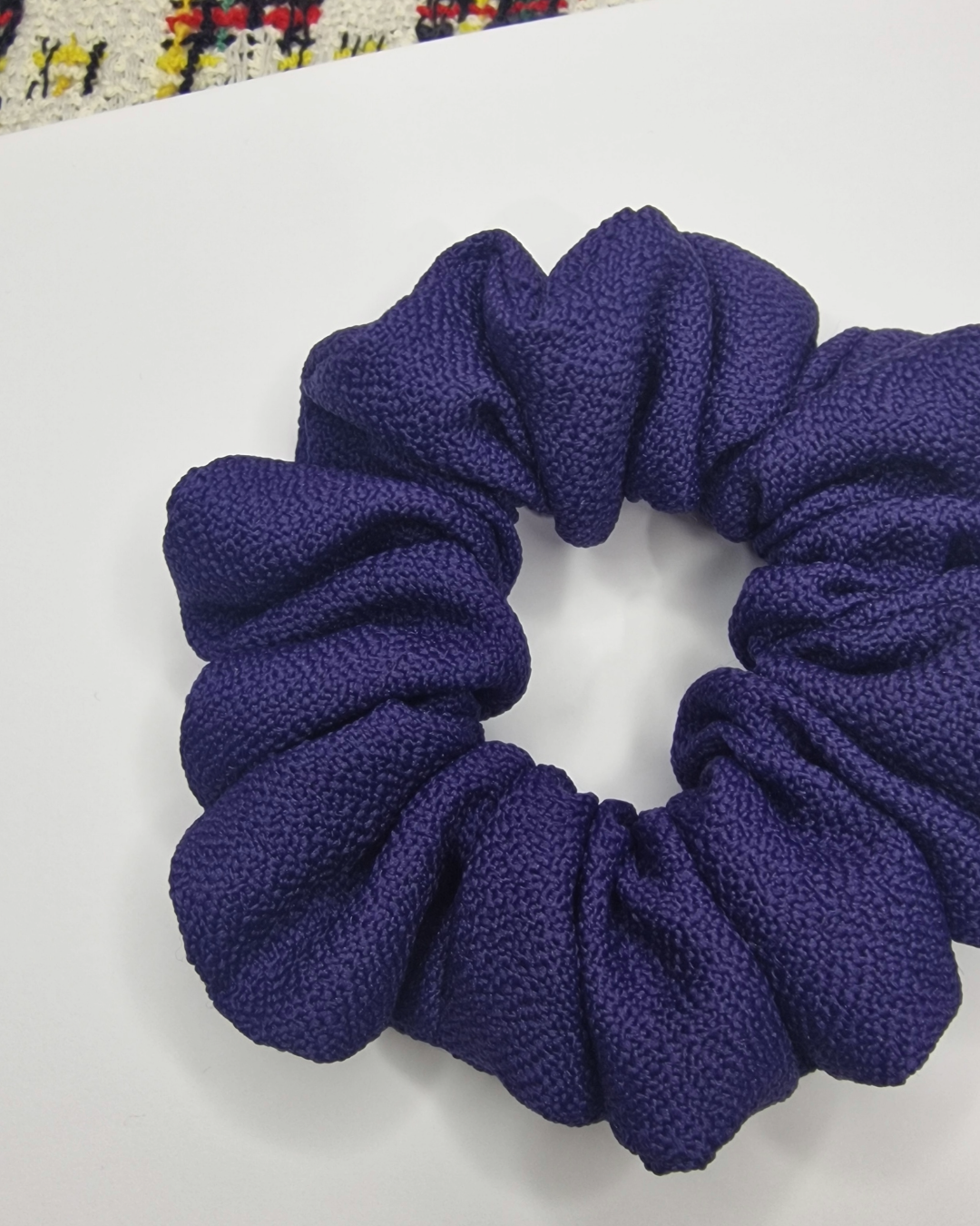 Upcycled Hair Scrunchie: Navy