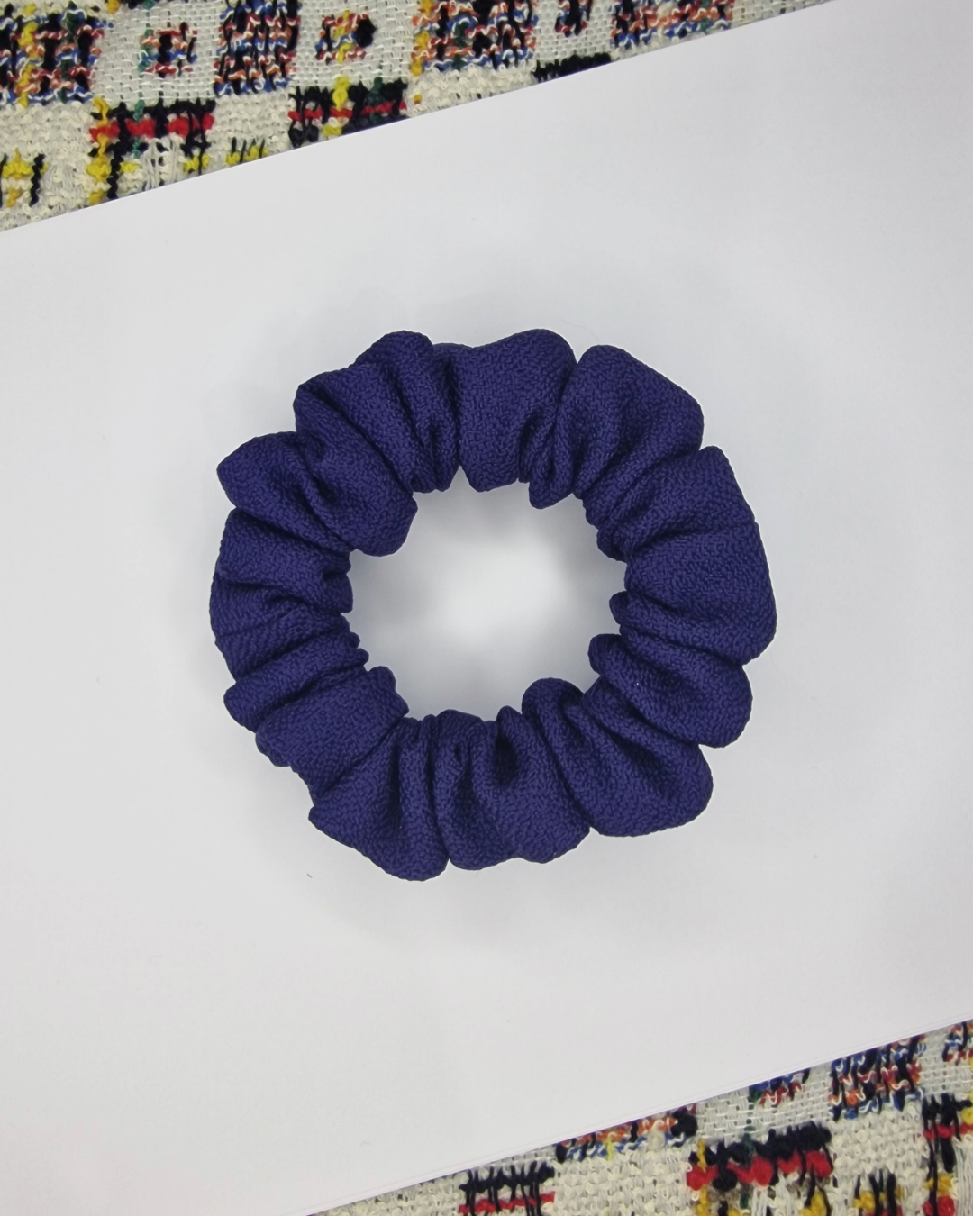 Upcycled Hair Scrunchie: Navy