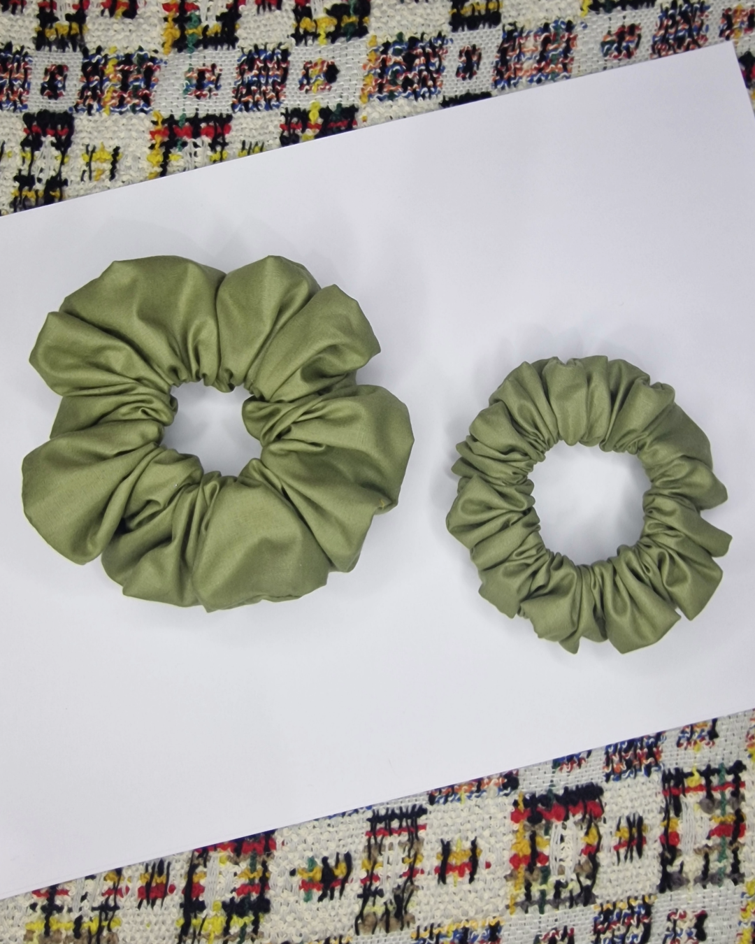 Upcycled Hair Scrunchie: Forest Green