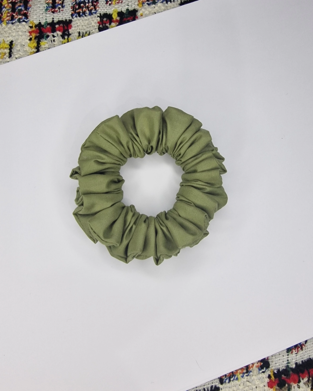 Upcycled Hair Scrunchie: Forest Green