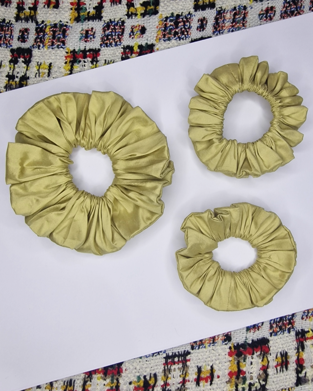 Upcycled Hair Scrunchie: Gold