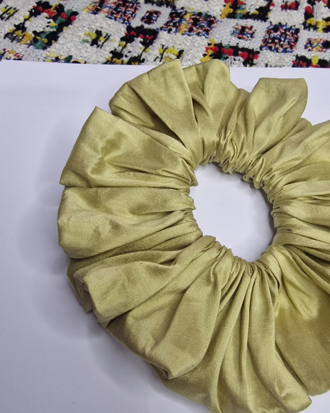 Upcycled Hair Scrunchie: Gold