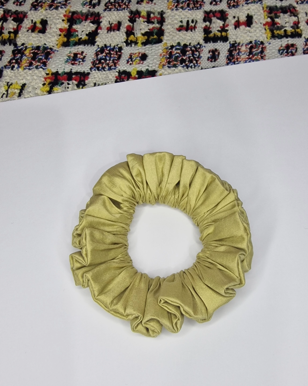 Upcycled Hair Scrunchie: Gold
