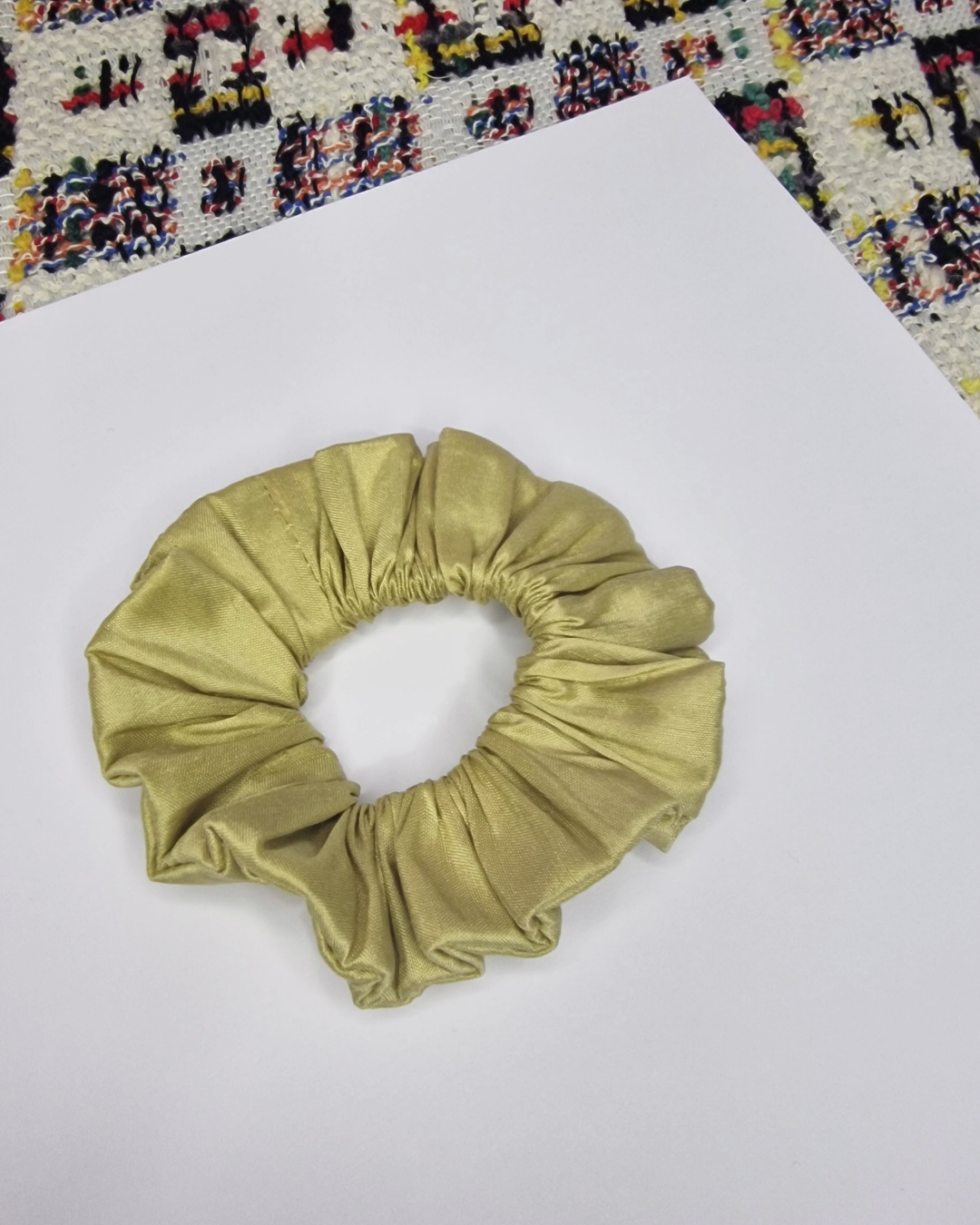 Upcycled Hair Scrunchie: Gold