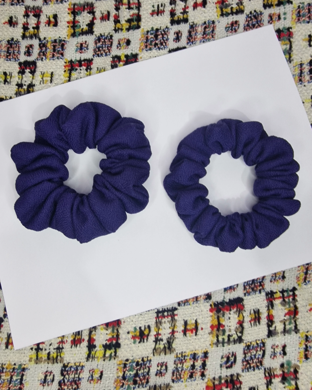 Upcycled Hair Scrunchie: Navy