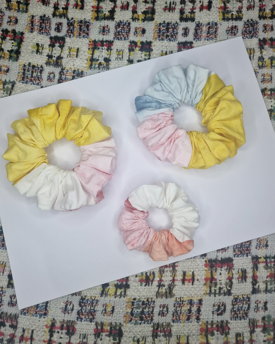 Upcycled Hair Scrunchie: Watercolour Print