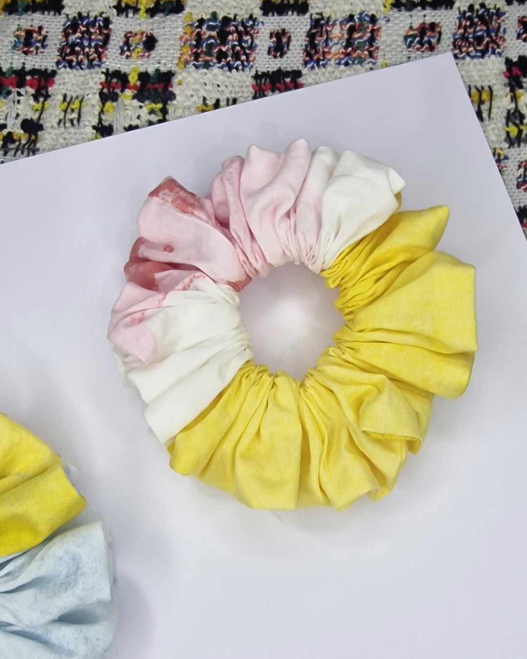 Upcycled Hair Scrunchie: Watercolour Print