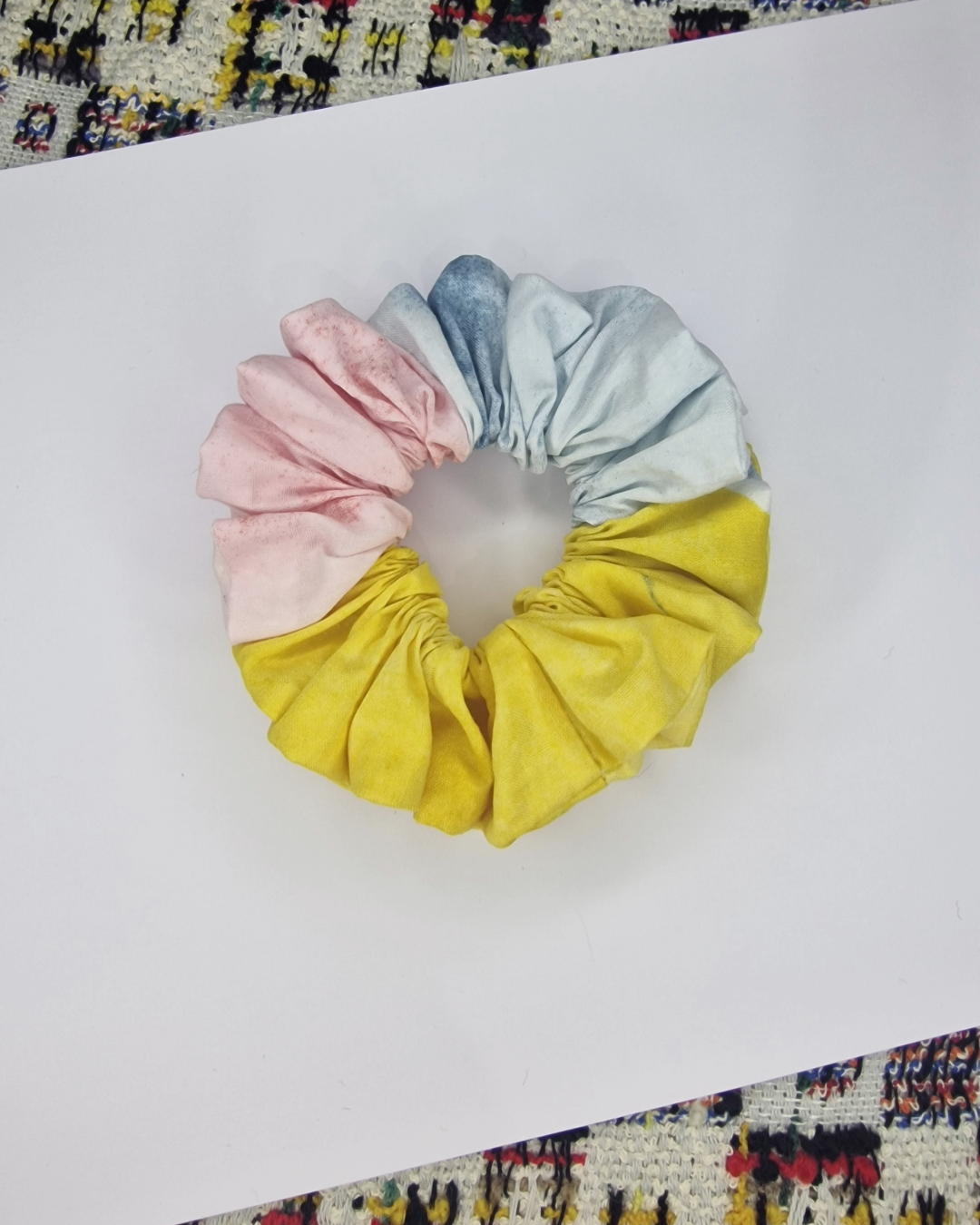 Upcycled Hair Scrunchie: Watercolour Print