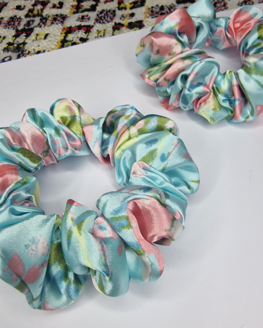 Upcycled Hair Scrunchie: Cherry Blossom