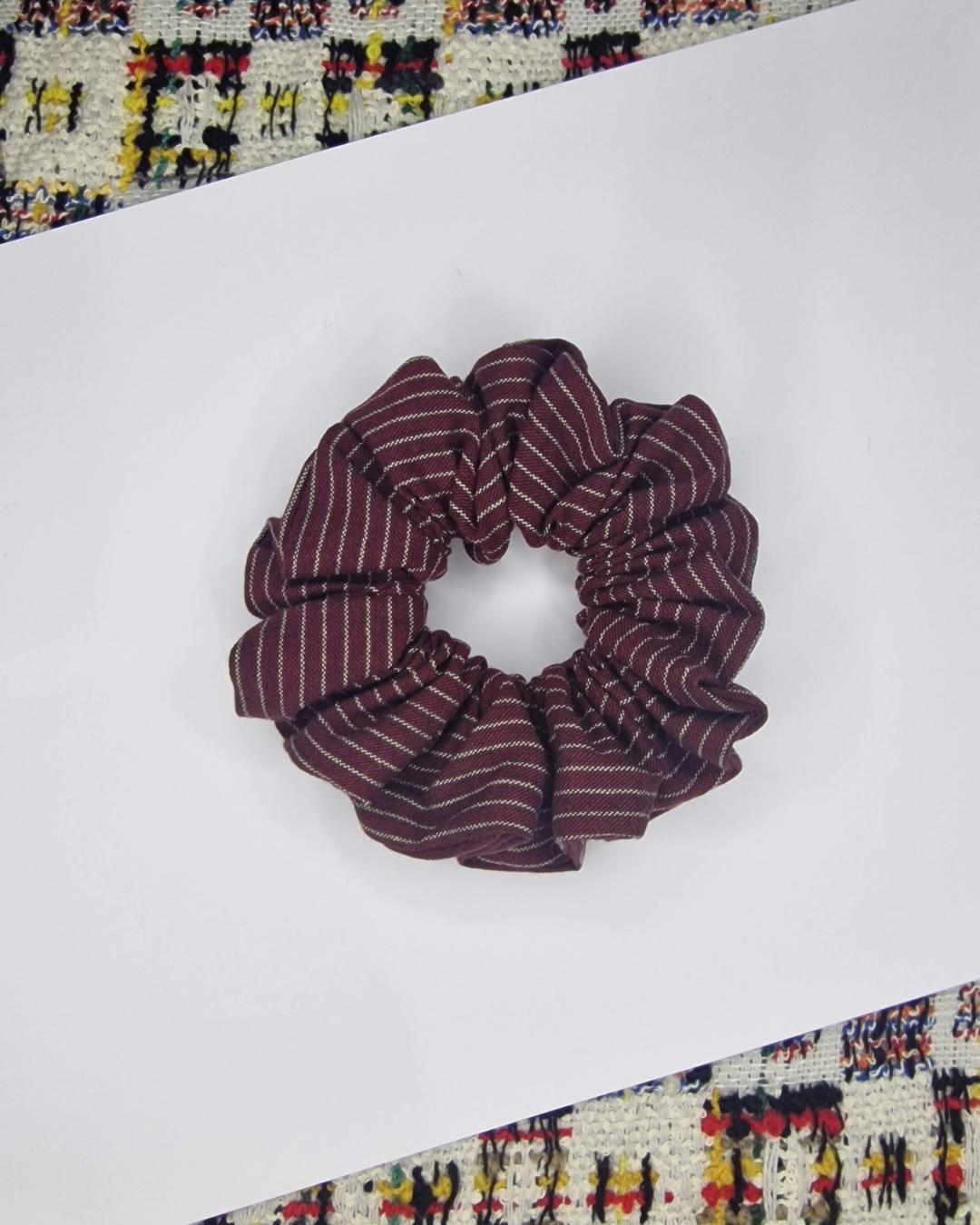 Upcycled Hair Scrunchie: Burgundy