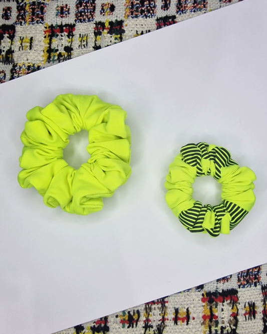 Upcycled Hair Scrunchie: Neon Yellow