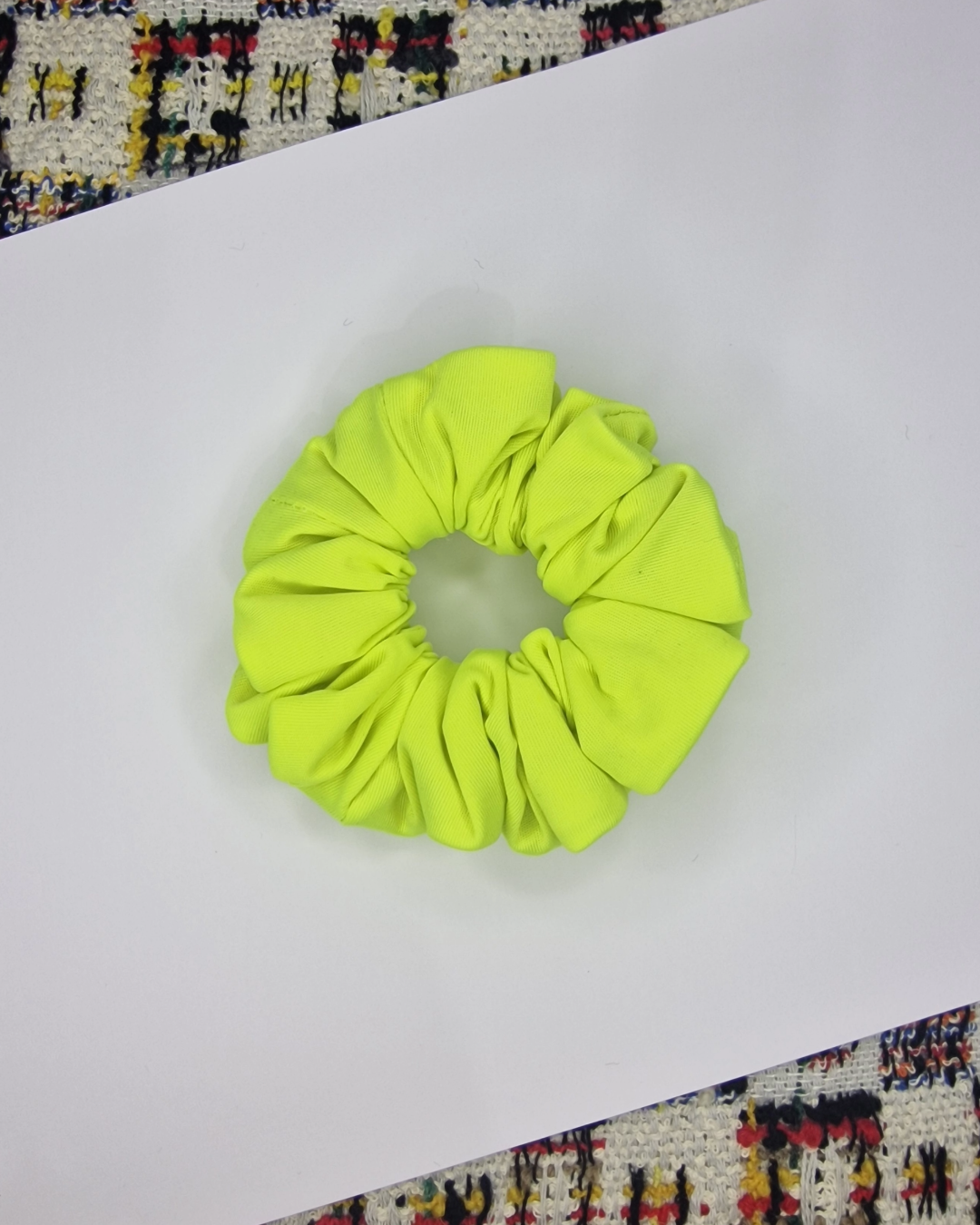 Upcycled Hair Scrunchie: Neon Yellow