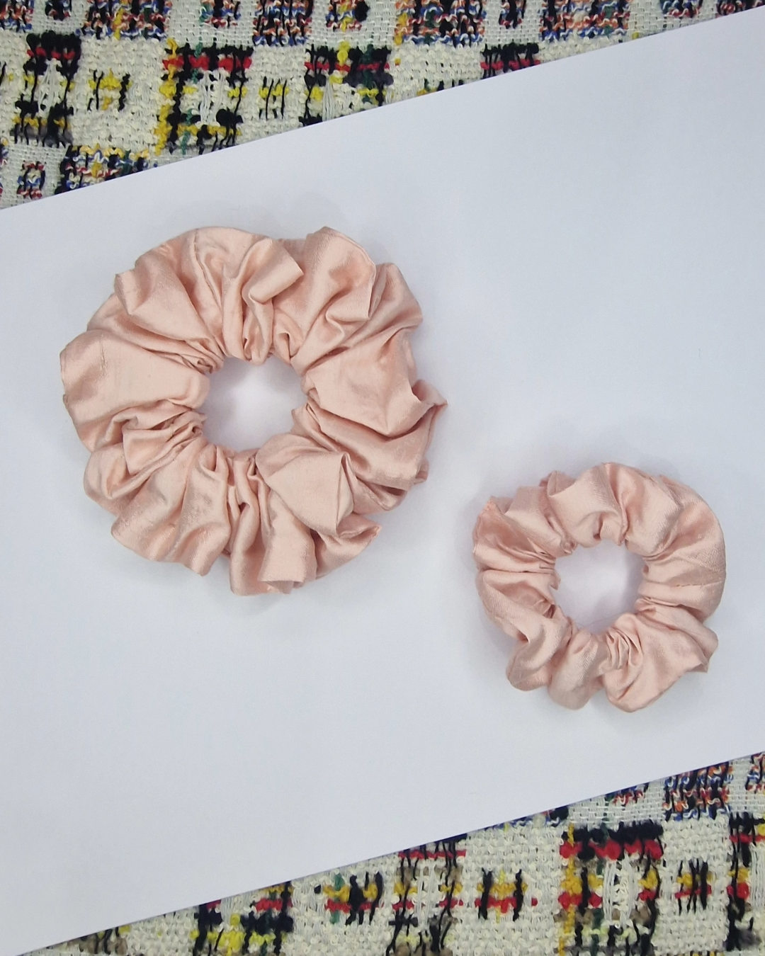 Upcycled Hair Scrunchie: Dusty Pink