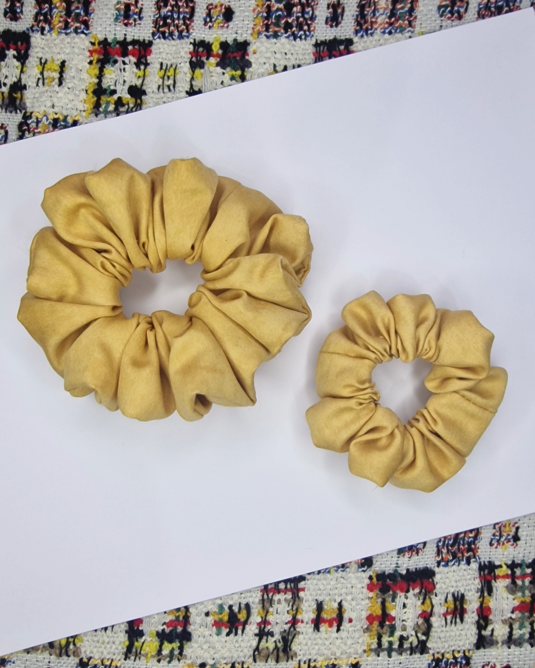 Upcycled Hair Scrunchie: Soft Orange