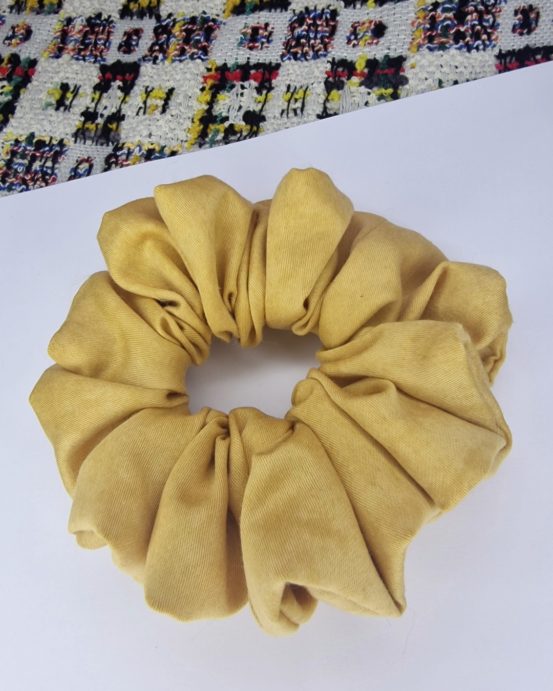 Upcycled Hair Scrunchie: Soft Orange