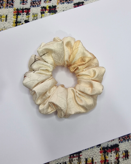 Upcycled Hair Scrunchie: Cream