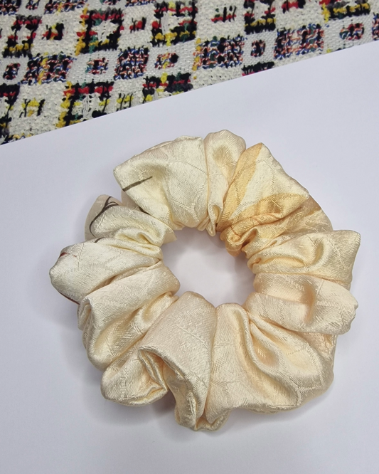 Upcycled Hair Scrunchie: Cream